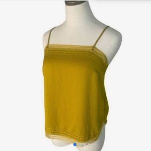 Abercrombie & Fitch Mustard Yellow Lace Trim Cami Tank Top